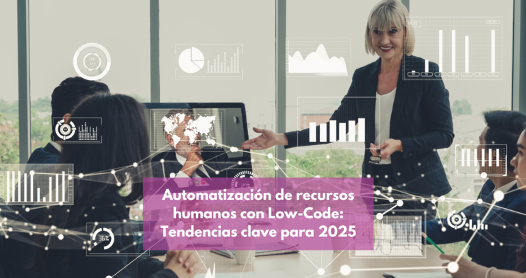 epresentación de la transformación digital en RRHH con tecnología low-code.