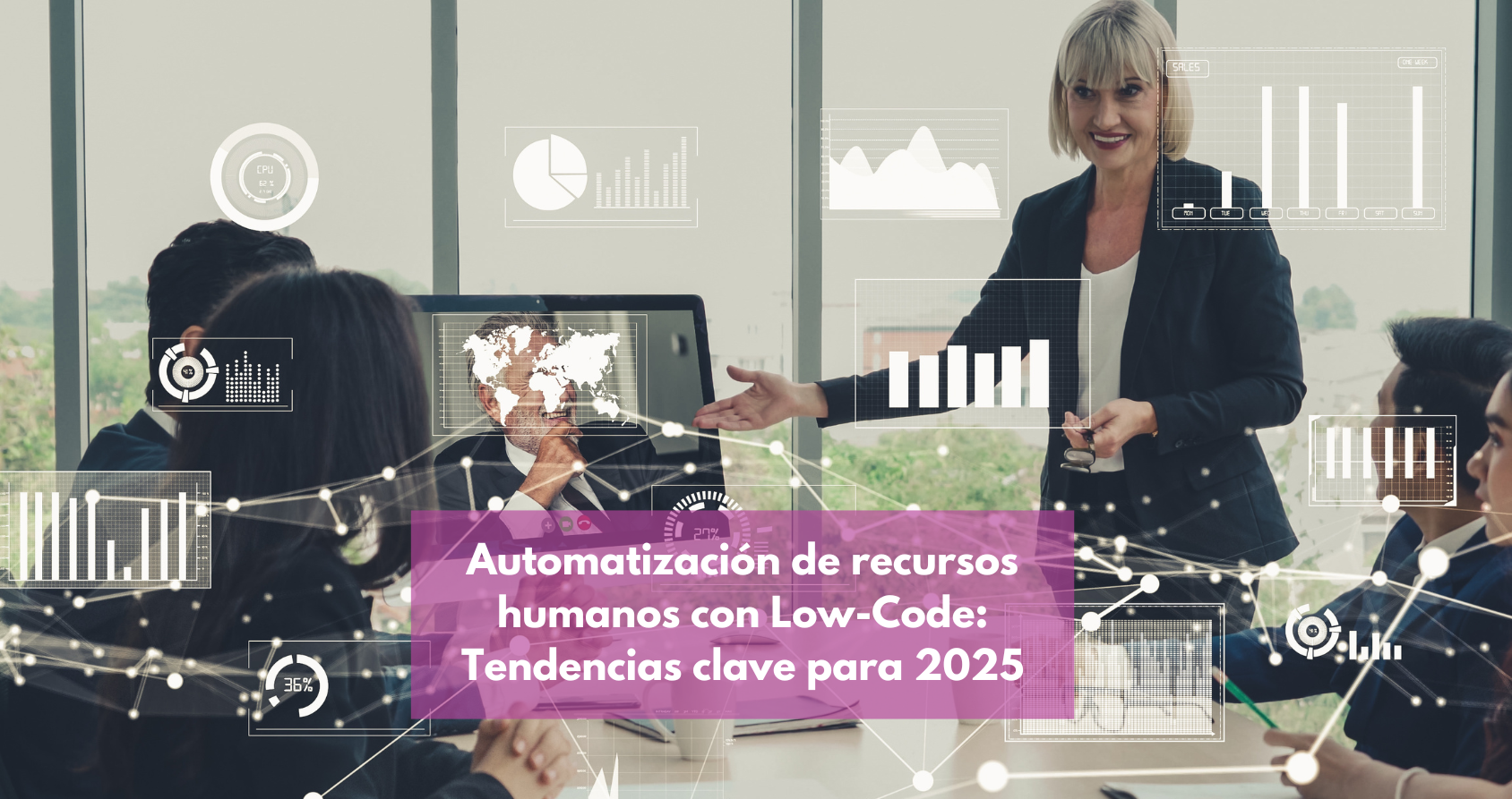 epresentación de la transformación digital en RRHH con tecnología low-code.